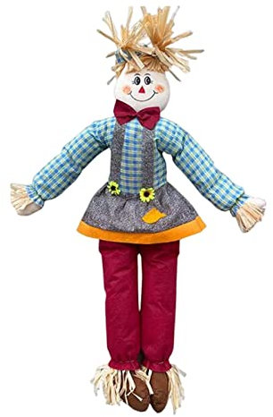 F Fityle 120 cm große stehende Vogelscheuche, Herbst-Vogelscheuchen-Dekoration, Thanksgiving-Vogelscheuchen-Dekoration für Partygeschenke, Zubehör, Veranda und, Mädchen