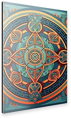 artboxONE Alu-Print 150x100 cm Mandala - Keltisch - Rollo von Künstler Ibanez Design