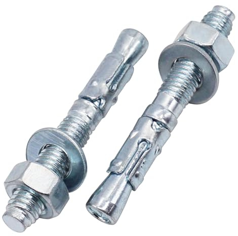 SKIR'CO Ancoraggi a cuneo zincati M8 x 60 mm, tasselli in metallo, bullone di ancoraggio, ancoraggio per muratura, ancoraggio per calcestruzzo, 12 pezzi