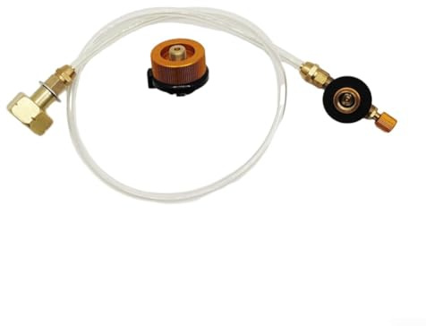 Lioaeust Adaptateur de valve de réchaud à gaz, adaptateur de valve de cartouche de gaz, brûleur de recharge de propane pour camping en plein air (valve gonflable + adaptateur)