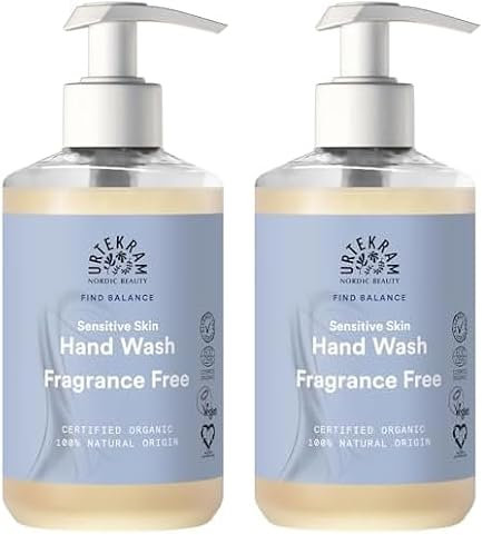Urtekram Hand Soap - No Perfume, Find Balance, Sensitive, Hand Soap, 300 ml, Vegan, Organic (Pack of 2)