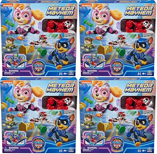 PAW Patrol: The Mighty Movie Meteor Mayhem Game | PAW Patrol Toys | Kids’ Toys| Gifts for Kids | PAW Patrol Movie 2 | Kids’ Games for Ages 4 and up (Pack of 4)