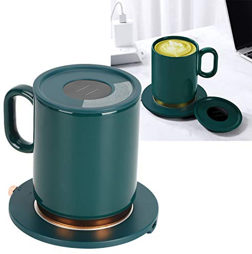 Calentador de Taza de café, Calentador de Taza de café USB Digital 55 ℃ Alfombrilla termostática de Calentamiento de Leche for Oficina en casa Verde