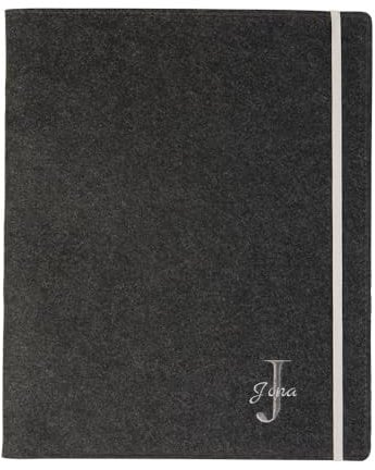 ohee manufaktur Schreibmappe personalisiert aus Filz A4 (Farbe & Stickerei wählbar) - Mappe mit Namen für Schreibblock, Dokumente, Visitenkarten - Organizer für Business, Uni & Büro