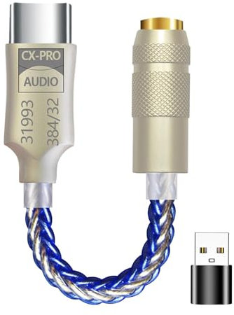-Adapter, HiFi-Verstärker, Kopfhörer, Typ C, 3,5-mm-Audioadapter, mobiler Kopfhöreradapter, USB-Audioverstärker, Audioverstärker für Kopfhörer, IEM Auri