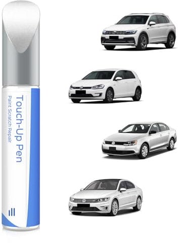 LC9A/0Q Lápiz de retoque blanco puro compatible con VW / Volkswagen, coincidencia exacta para chips y arañazos