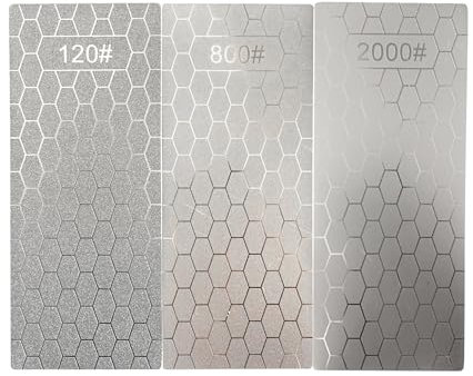 3 Pcs Diamond Sharpening Plates,120 Grit Extra Coarse 800 Grit Medium and 2000 Grit Extra Fine Diamond Knife Sharpeners for Kitchen Scissors Knives Outdoor Tools