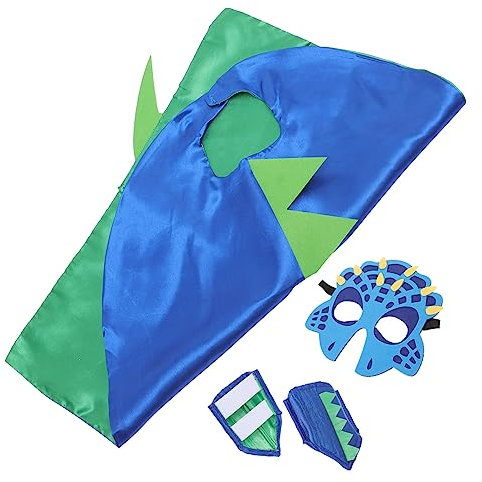 BESTonZON 1satz Dinosaurier Umhang Mit Maske Für Junge Mädchen Kreatives Cosplay Kostüm Performance-requisit Für Partys Und Festivals Einstellbare Aus Weichem Gefertigt