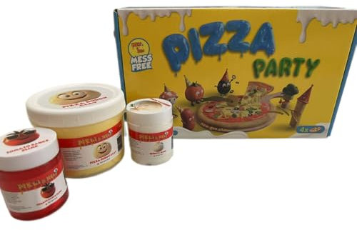 Slime set zum selbermachen – Pizza & Nudeln - Schleim Nicht klebend, Schleim selber machen und Lufttrocknende Modelliermasse Kit, DIY basteln für Jungen & Mädchen ab 5 6-8 9-12 jahren - Meli&Melo