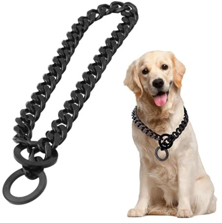 Würgerhalsband für große Hunde, Kette mit Hundehalsband, 86 cm – robuste Edelstahlkette, geeignet für den Hals von 76 cm, Sicherheit, Korrektur des Verhaltens von kleinen und großen Rassen