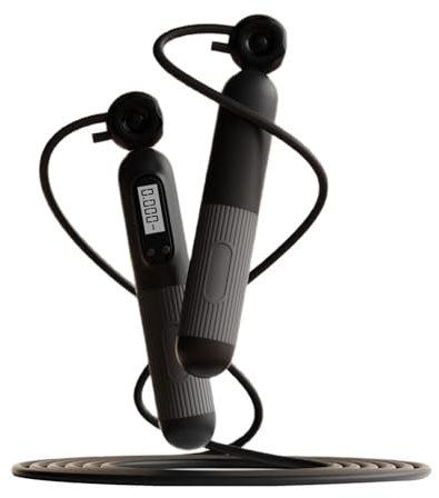 FANSHINUO Cuerda de saltar con mango antideslizante ajustable para saltar conteo electrónico para hombres, mujeres y niños, cuerda de saltar electrónica con mango antideslizante