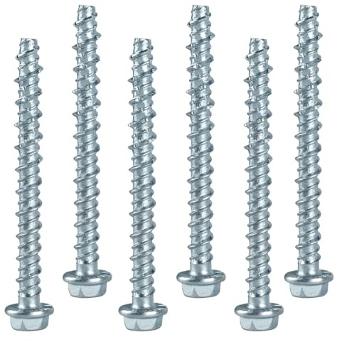 30 PcsConcrete Screws, M6 x 75mm Concrete Bolts, Masonry Screws for Brick Wall, Flange Hexagonal Head Heavy Duty Concrete Anchor Bolts Set for Masonry Wood Stone Marble Brick Screwsset