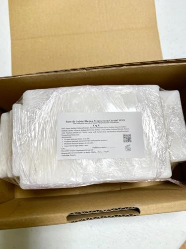 Base de Jabón Blanca Stephenson Crystal WSLES & SLS Free – Materia Prima Cosmética para Jabones Artesanales – Melt & Pour – Sin SLS (1 kg)