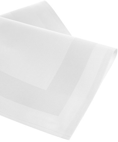 DAMAST 6 Stück Servietten 50 x 50 cm Gastro Edition Eckig Weiß mit Atlaskante