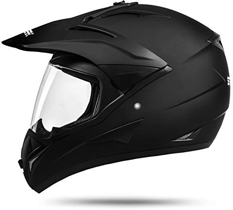 ATO Moto 801 GS War Matt Größe: M 57-58cm Enduro Helm mit Visier für Quad ATV Motocross Motorradhelm ECE 2205