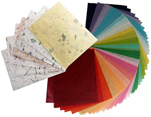 60 Blatt 21,6 x 27,9 cm handgefertigtes Papier Maulbeerpapier Blätter zum Basteln, japanisches Seidenpapier mit Designs, 21,6 x 27,9 cm, Briefgröße, Collage, Kunstbedarf, Seife, Verpackung, Seife,