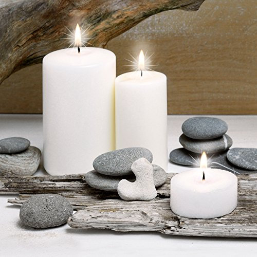 Eurographics Candle Wood 40x40 LED, Leinwand, bunt, 40 x 40 x 4 cm