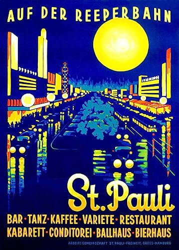 Kunstdruck/Poster: German School Auf der Reeperbahn St Pauli Plakatwerbung Hamburg 1936 - hochwertiger Druck, Bild, Kunstposter, 65x90 cm