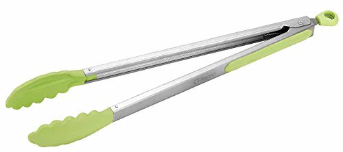 tepro Grillzange mit Silikon-Löffeln, Edelstahl & Silikon, ca. 40,5 cm, rutschfester Griff, Aufhängefunktion, platzsparend, hitzebeständig, ideal für Grill, BBQ & Küche