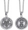 XUANPAI Edelstahl Alte Silber Religiöse Satanismus Schmuck Siegel von Lucifer Amulett Anhänger Halskette für Männer, Halloween deko
