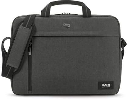 Solo New York Rivington Slim Aktentasche für Laptops bis zu 15,6 Zoll (39,6 cm), Grau, GRAU, Fits up to 15.6 laptop, Rivington Slim Aktentasche für Laptops bis zu 39,6 cm (15,6 Zoll)