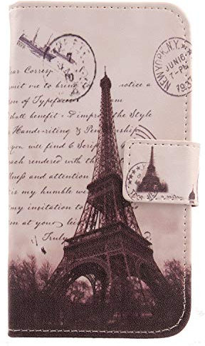 Lankashi PU Flip Leder Tasche Hülle Case Cover Handytasche Schutzhülle Etui Skin Für Nuu A4L 5 (Stamp Tower Design)