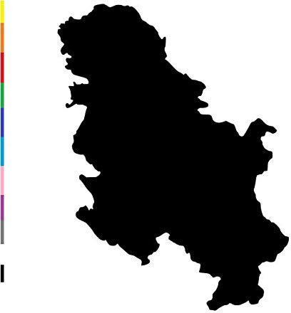 generisch Serbien Aufkleber, Autoaufkleber, Länder Aufkleber,Wohnmobil Caravan Aufkleber, Silhouette Aufkleber, Wandtattoo (263) (Schwarz Glanz, 25x19cm)