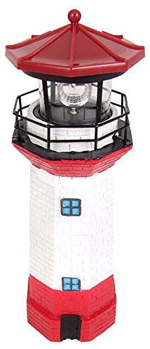 Solar-Leuchtturm rot/weiß