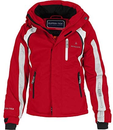 Bergson Jens | Kinder Skijacke, perfekt für Junge Wintersportler, Chinese red/Black/Black [1301], 176 - Kinder