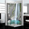 Dedeco - Dos de douche d'angle imperméable motif : cascades V15, 2x 90x200 cm, remplacement de carrelage pour salle de bain, comme paroi décorative, revêtement mural en aluminium
