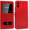 CEKA TECH Coque pour Wiko Y81 (6,2 Pouces), Etui Housse avec FENETRES, Pochette Magnétique (Rouge)
