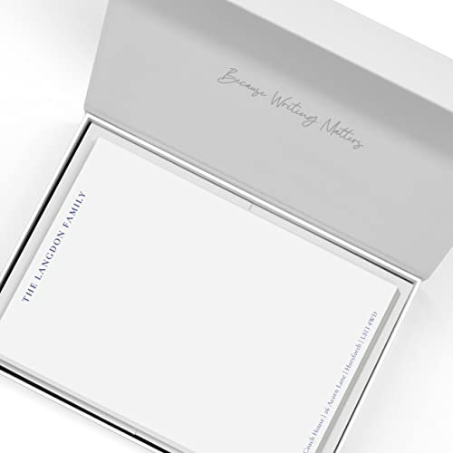 Me Loovely Classic Design Personalised Letter Writing Paper with Envelopes & Gift Box Customised Letterhead Papers Luxury Stationery Supplies (A5 Size, Pack of 20)