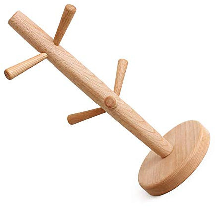 Soporte de madera para tazas y tazas, soporte de cristal, con forma de árbol