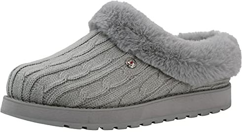 Skechers BOBS from Women's Keepsakes Ice Angel Slipper, Light Grey, 8.5 M US