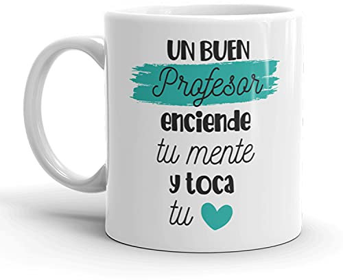 Kembilove Taza regalo Profesores – Tazas Desayuno para Fin de Curso – Regalos originales para Maestros – Tazas originales de café con Bonitos Mensajes