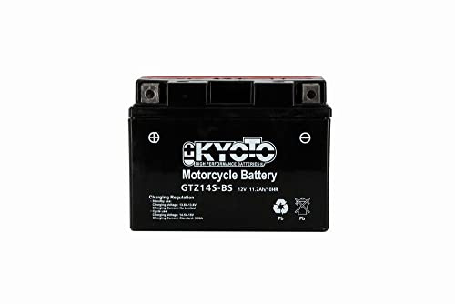 Batteria moto Kyoto GTZ14S-BS (YTZ14S) - Senza manutenzione - 12 V 11.2 Ah - Dimensioni: 150 x 87 x 110 mm compatibile con SYM MAXSYM 400l 400 2011
