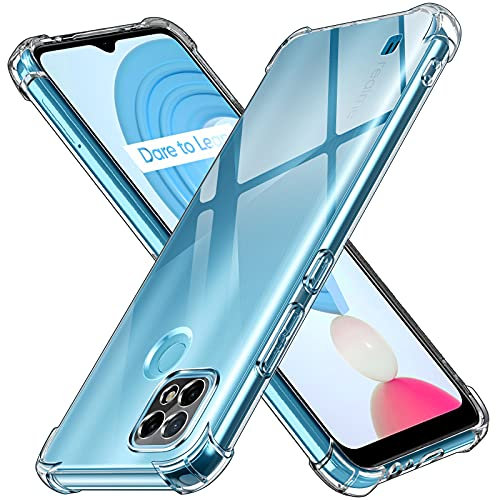 ivoler Funda para Realme C21, Carcasa Protectora Antigolpes Transparente con Cojín Esquina Parachoques, Suave TPU Silicona Caso Delgada Anti-Choques Case