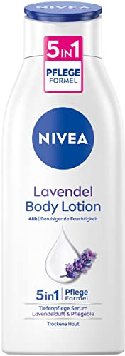 NIVEA Lavendel Body Lotion (400 ml), feuchtigkeitsspendende Körperlotion mit Lavendelduft, schnell einziehende Körpercreme für normale und trockene Haut