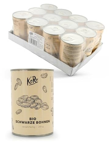 KoRo - Schwarze Bio Bohnen in der Dose 12 x 240 g