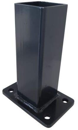 Spezial Fußplattenadapter für 100x100mm Torpfosten RAL7016 Anthrazit | Feuerverzinkt & pulverbeschichtet | Zum Aufdübeln | 195 mm Holmlänge