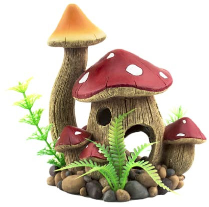 Aquarium Dekoration Aquarium Ornamente Fisch Tank Dekoration Aquarium Landschaftsbau Cartoon Schloss Pilzhaus Dekoration Versteckloch Aquarium Reptil Versteckloch Hamster Versteckhaus,Karikaturhaus 1