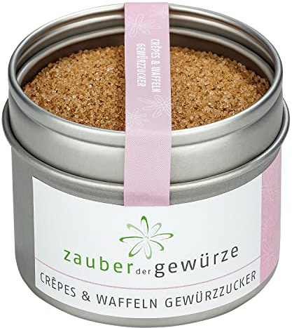 Zauber der Gewürze Crêpes & Waffeln Gewürzzucker - leckere Mischung auch für Pfannkuchen, Porridge, Milchreis oder Desserts, in Top-Qualität und wiederverschließbarer Aroma-Dose 90 g
