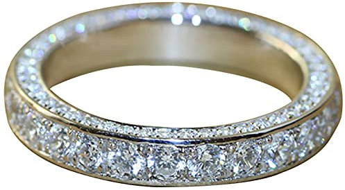 ROMIDA Silber Diamant Ringe Stein Ring mit Zirkonia Kristallen, Frauen Silber Stein Ring Damen Partnerringe Fingerringe Damenring. Klassik Silber Schmuck Mädchen Frauen