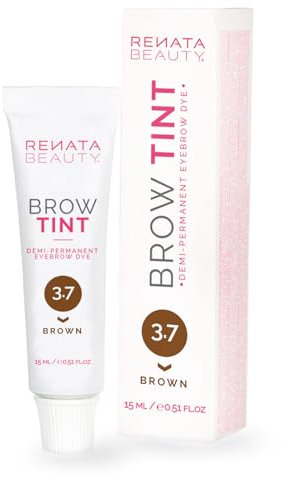 Renata Beauty Augenbrauenfarbe - Premium Augenbrauen-Färbemittel - 15 ml anpassbaresund langanhaltende Augenbrauen-Farbe für 4 Wochen - sicher und sanft - in 4 Farben erhältlich [Braun]