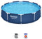 Bestway Steel Pro Swimming Pool Set | Above Ground Round Paddling Pool, 10’ X 30”