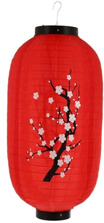 PRETYZOOM Ornement Célébration Lanterne en Papier Japonais Suspendu Fleurs de Cerisier Japonais Lanterne en Papier pour Ombre Light Restaurants Faire des Cadeaux pour la Maison Rouge