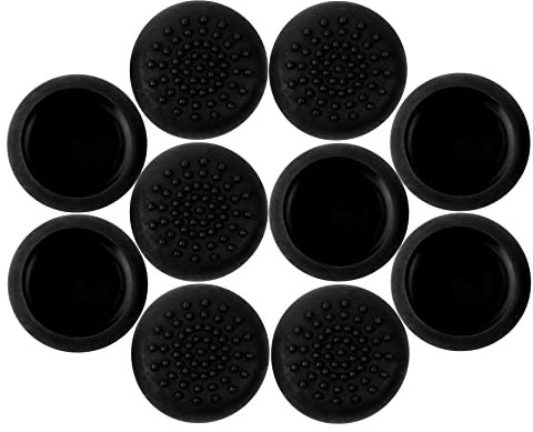 eXtremeRate 10 Pezzi Copri Levette Analogiche Antiscivolo per Xbox One Joystick Cover Analogici Sticks in Silicone per Xbox One Controller - Nero