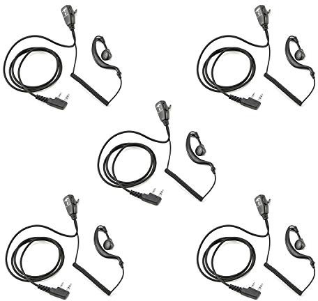 TechSide TSAU-M+ Midland 2-poliges Wickelmikrofon | Funkgeräte | Kompatibel G7 pro G8 G9 pro M24 M24 Plus M48 M99 G6 XT G7 XTR ICOM Intek | Softair-Sicherheitsuhr (5 Stück)