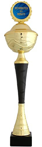 Druckspezialist Pokal Mitarbeiter des Monats Geschenk DRANCY 43cm mit Deckel