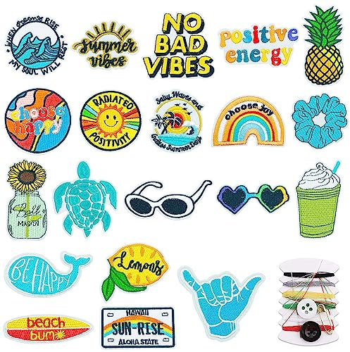 Flicken zum Aufbügeln,20 Stück Applikation Aufbügelflicken,Patches zum Aufbügeln für DIY,Applikation zum Aufbuegeln,Flicken zum Aufbügeln Kinder,Textilien Bügelflicken für DIY Kleidung
